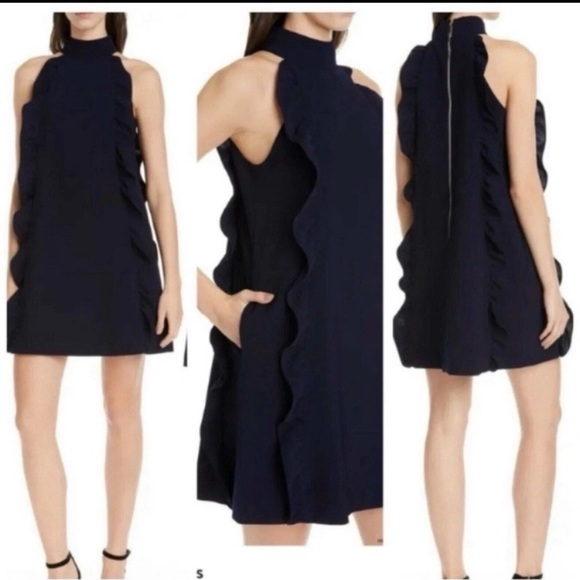 Ted Baker Dresses & Skirts - Ted Baker Dress Torriya Ruffle Tunic Halter Neck in Navy